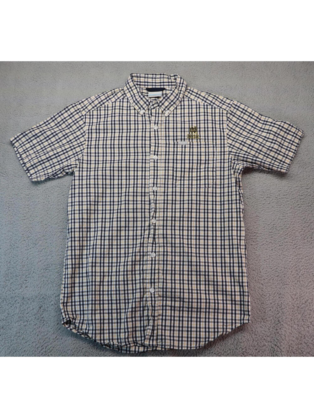 Columbia Men Small Shirt Button Down Small Notre Dame Irish